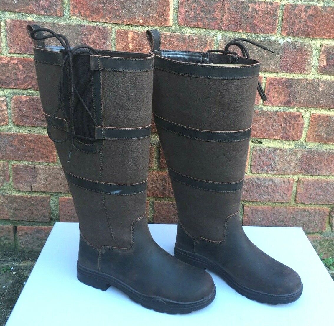 NEW PoleStar London Leather Riding Country Boots Footwear XX Wide Calf BROWN