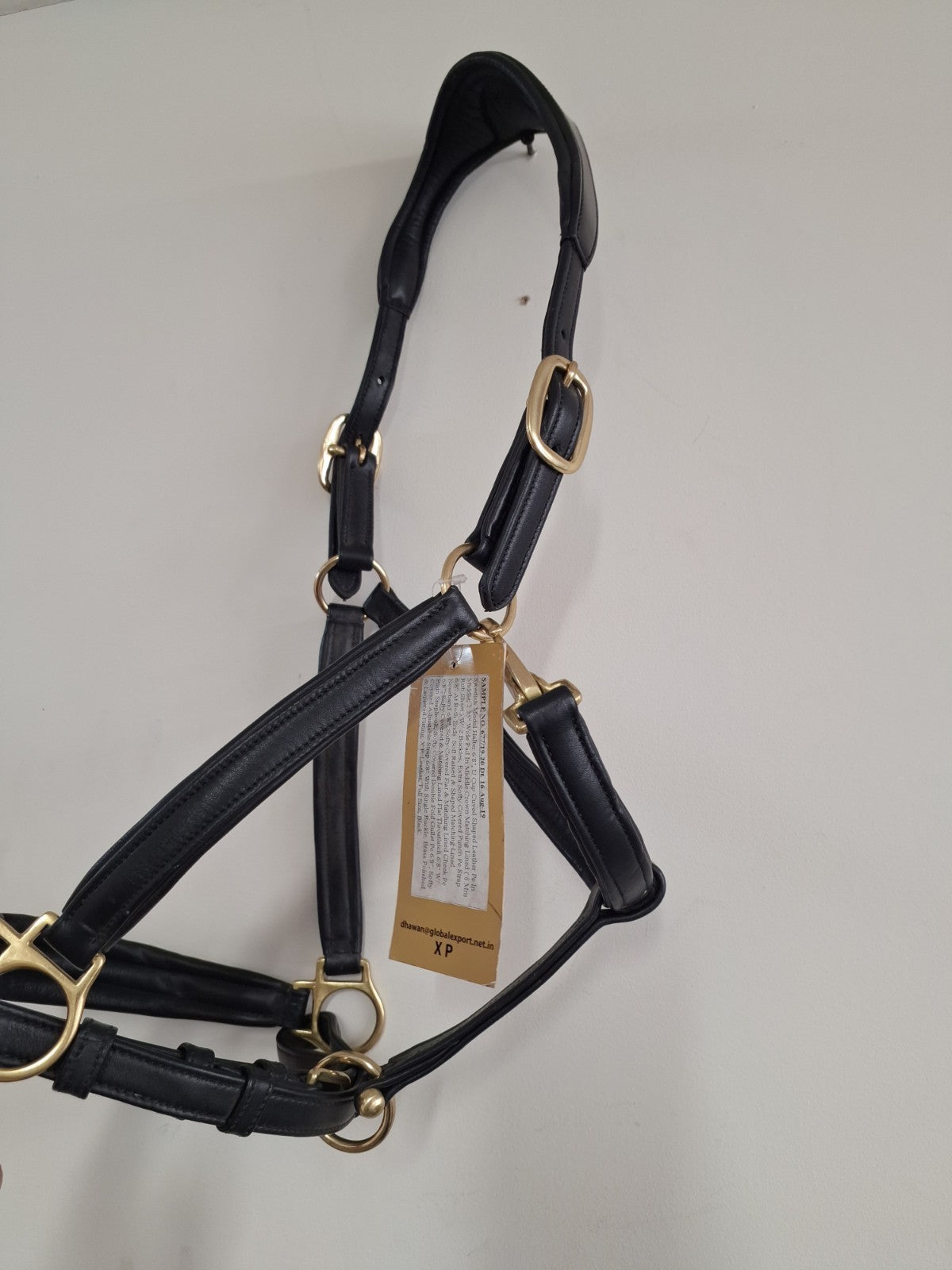 English Leather Padded Halter Headcollar BLACK Brass fittings FULL 677/19 (B 012