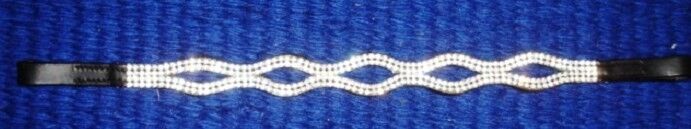 New Designer Clear Crystal Browband Size - 15" (Black) * Great gift idea