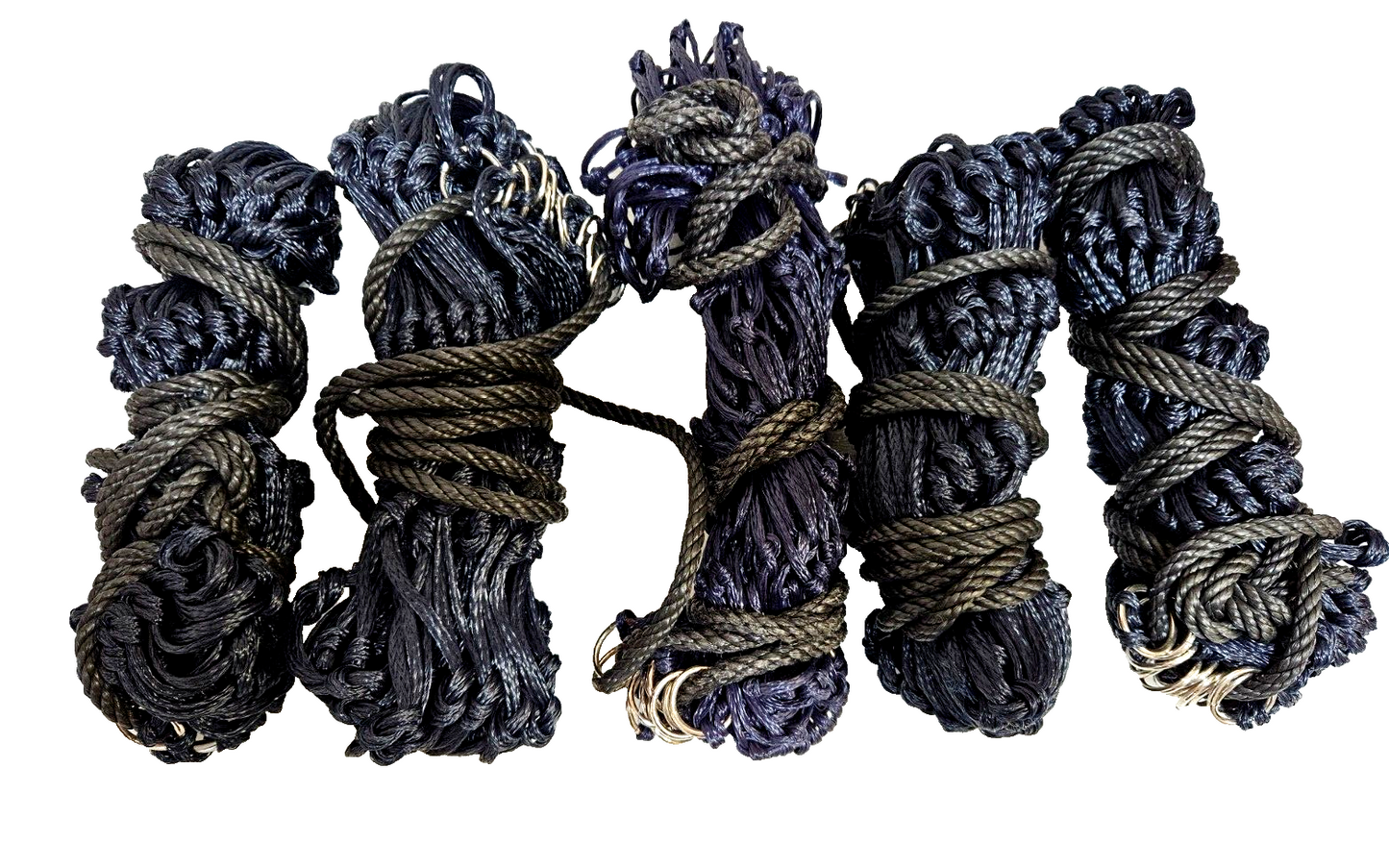 Pack of 5 Haynets strong 12 rings 42 "medium holes , NAVY ON SALE