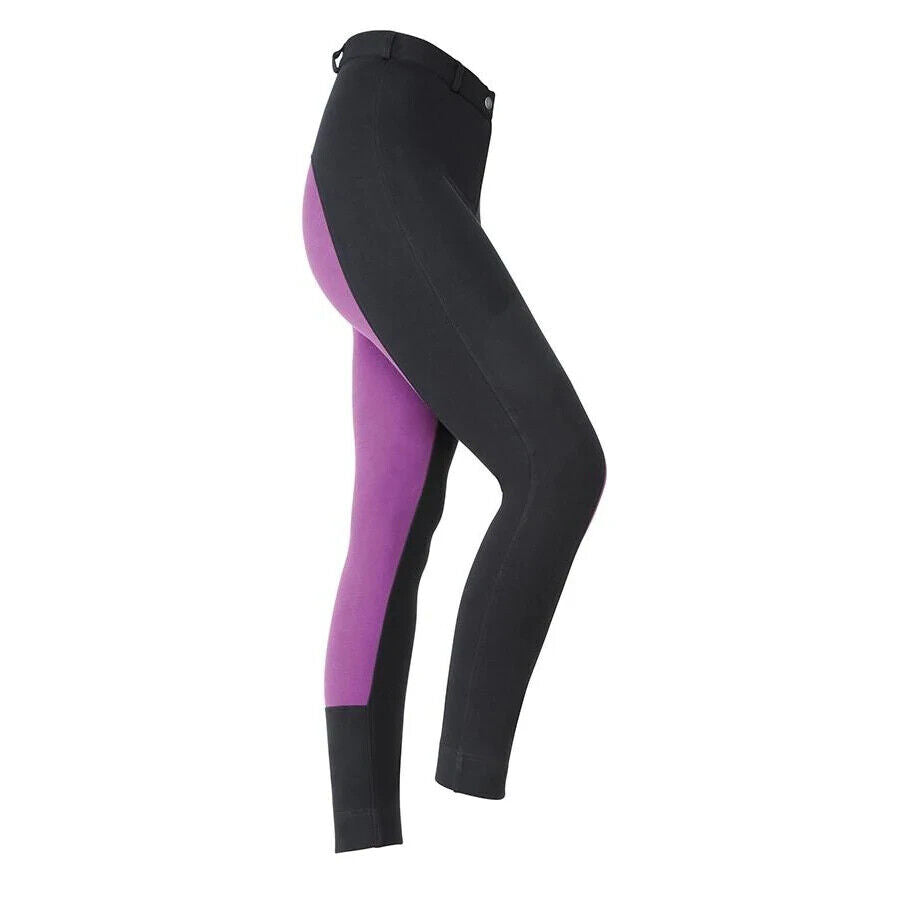 New Shires Wessex Two Tone Jodhpurs Maids Black /Purple, 13-14 Years (8788)