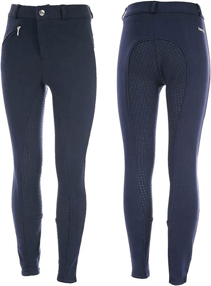 JUNIOR Horze Active Silicone Full Seat Breeches,PEACOAT UK 26/28 EU 140 (36278)