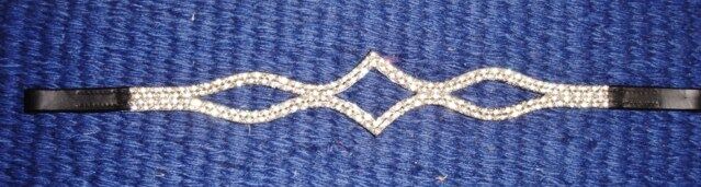 New Designer Clear Crystal Browband pony Size - 14" (Black) * Great gift idea