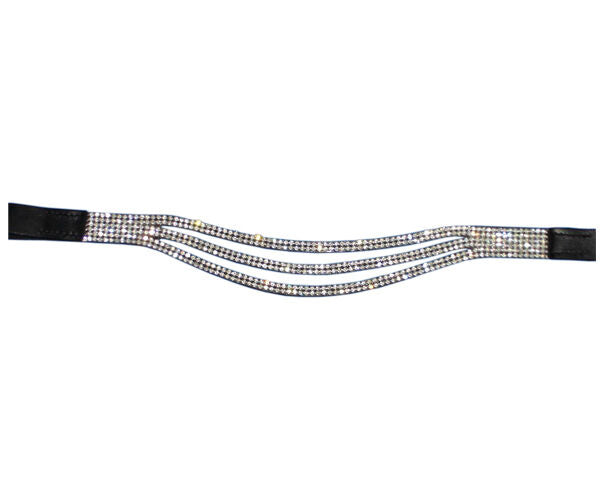 New Designer sparky smily 6 Rows clear crystal Browband FULL 16" Great quality