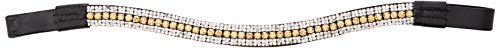 Cwell Equine New Diamante Bling Sparkly Browband 5 Rows Crystals Dressage Light Colarado Clear Black Leather