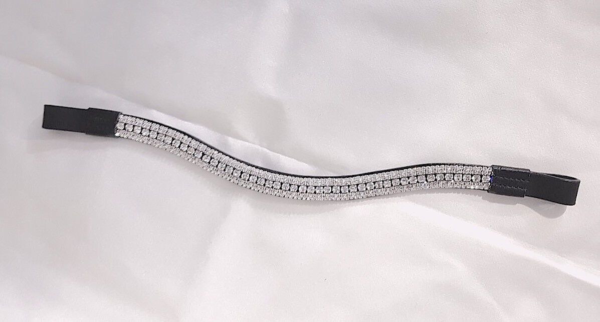 New BLING! Designer Look U 5 ROW clear crystal  Browband Great Gift offer BLACK