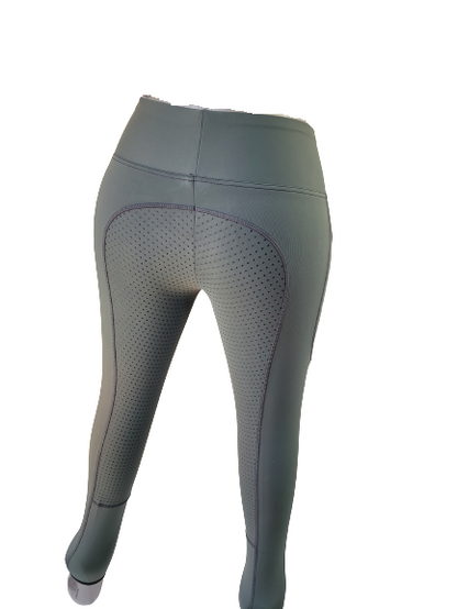 New Silicone Grip Horse Riding Leggings Tights Phone Pocket, GREEN