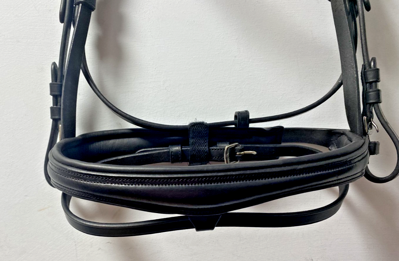 NEW English Leather BRIDLE Crystal SNAFFLE BRIDLE full Black (1169/22-23) B43
