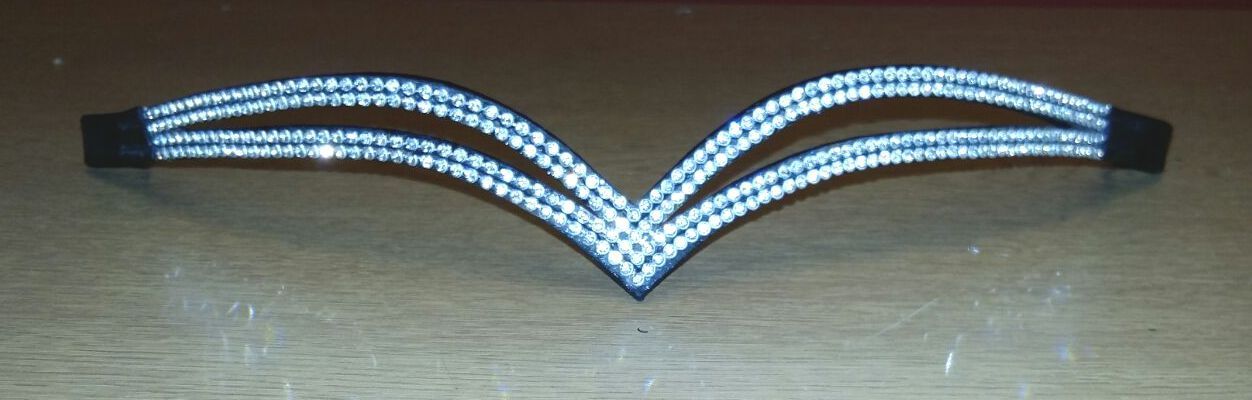 New Designer Ve silver Crystal Browband Promotional offer Black ON SALE (FLS1)
