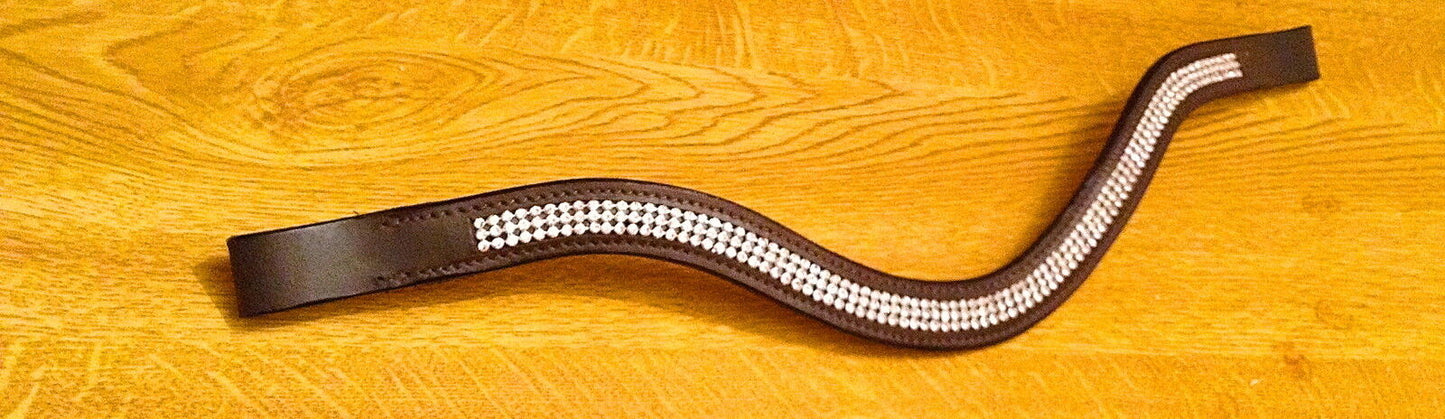 New Designer Look U 3 Rows clear crystal  Browband Great Gift *offer* Brown
