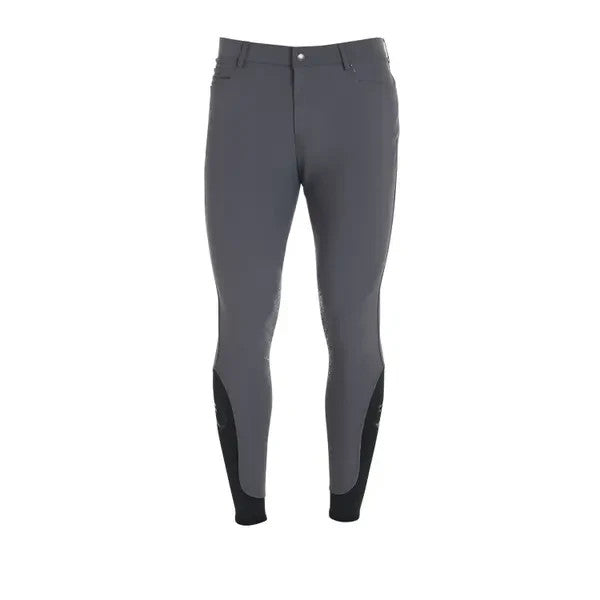 Equestro MENS riding Trousers Caspar Knee Patch Breeches GREY UK 36" ET06700 (S80