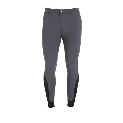 Equestro MENS riding Trousers Caspar Knee Patch Breeches GREY UK 36" ET06700 (S80
