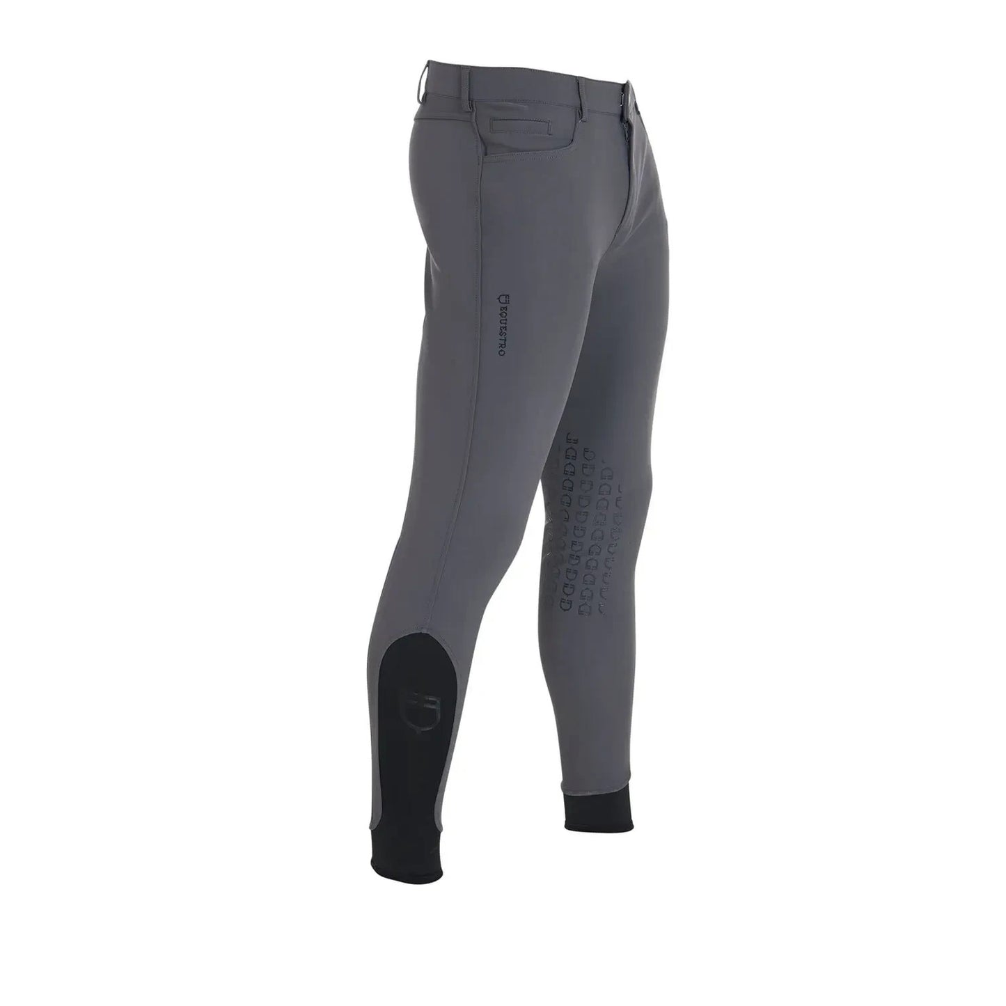 Equestro MENS riding Trousers Caspar Knee Patch Breeches GREY UK 36" ET06700 (S82