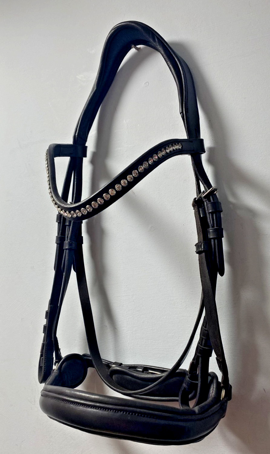 NEW English Leather BRIDLE Crystal SNAFFLE BRIDLE Dark Brown (2002) B41