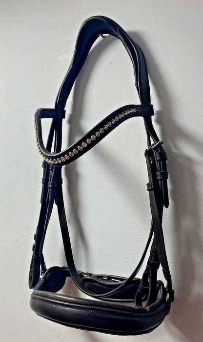 NEW English Leather BRIDLE Crystal SNAFFLE BRIDLE Dark Brown (2002) B41
