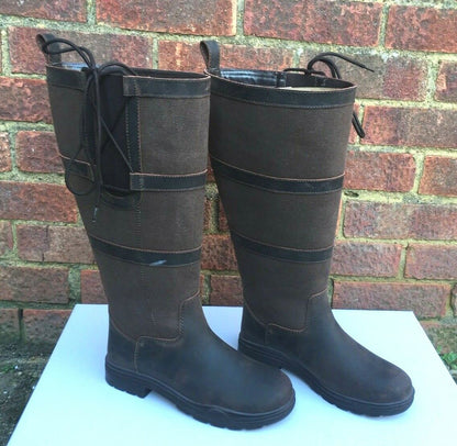 NEW PoleStar London Leather Riding Country Boots Footwear XX Wide Calf BROWN