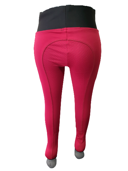 NEW Full Silicone Grip Horse Riding  Tights Breeches  Phone Pocket, Wine Red