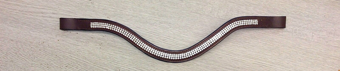 New Designer Look U 3 Rows clear crystal  Browband Great Gift *offer* Brown