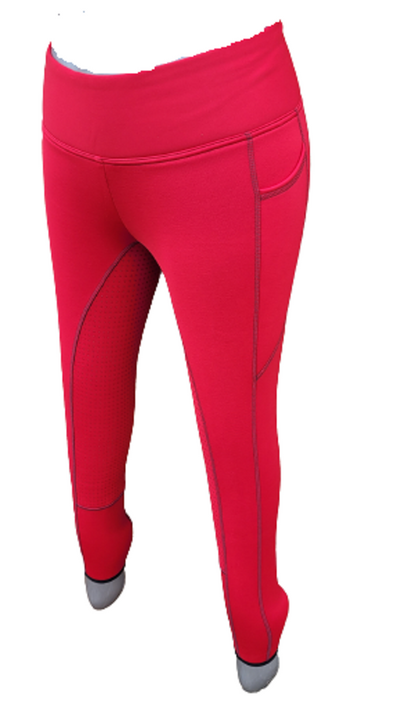 New Silicone Grip Horse Winter  Riding Leggings Tights  Phone Pocket ,PURPLE