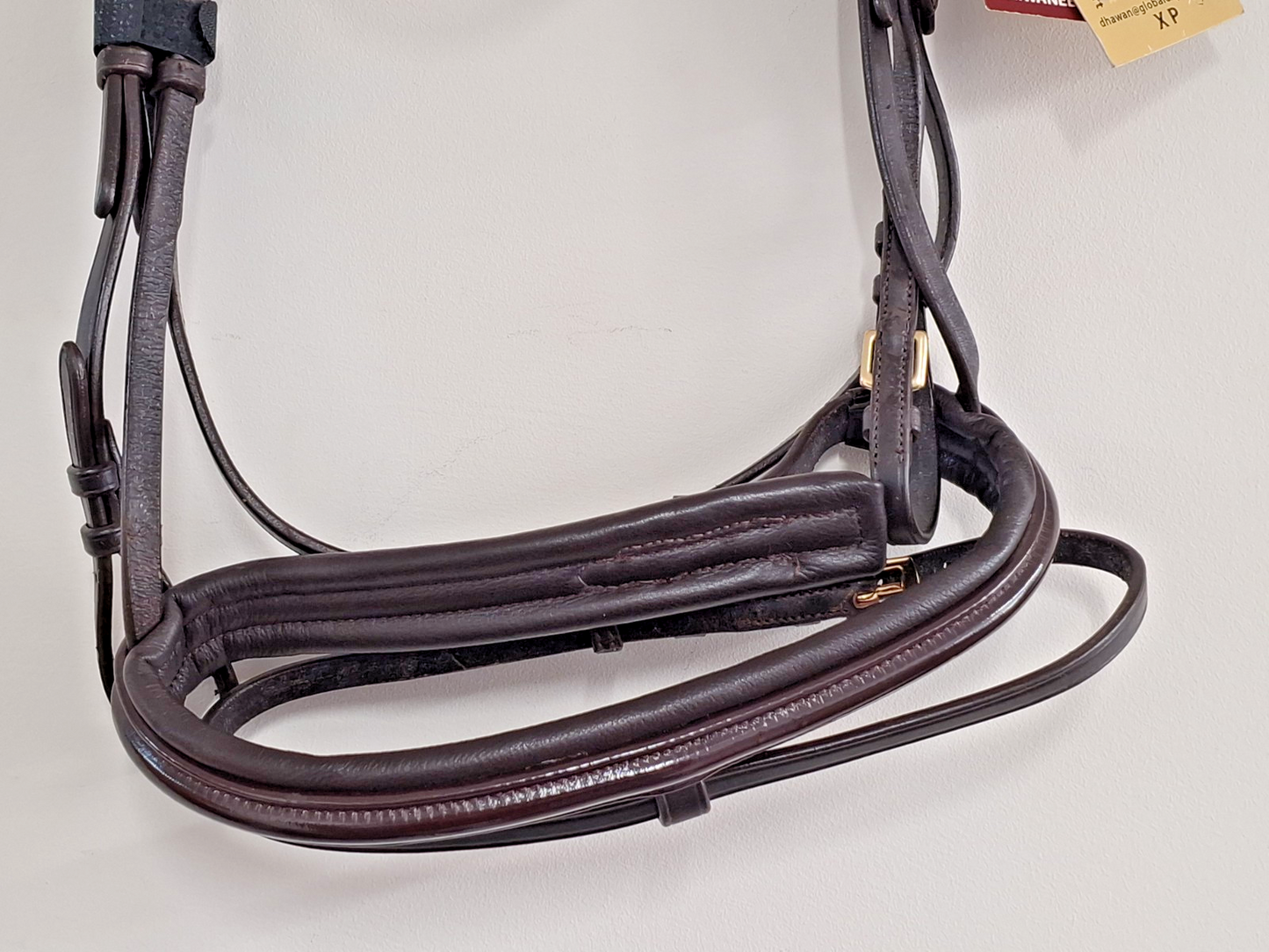 Cwell Equine English Leather Snaffle Bridle Crystals Brown  FULL (717/15) B015