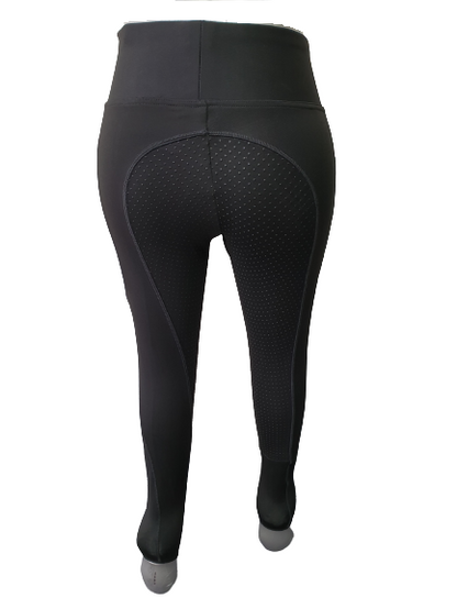 NEW Full Silicone Grip Horse Riding  Tights Breeches  Phone Pocket, Black (AS)