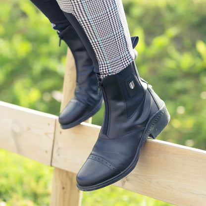 Horze Sydney Leather Jodhpur Boots quality front zip boots UK 3.5 EU 36 BLACK R41