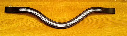 New Designer Look U 3 Rows clear crystal  Browband Great Gift *offer* Brown