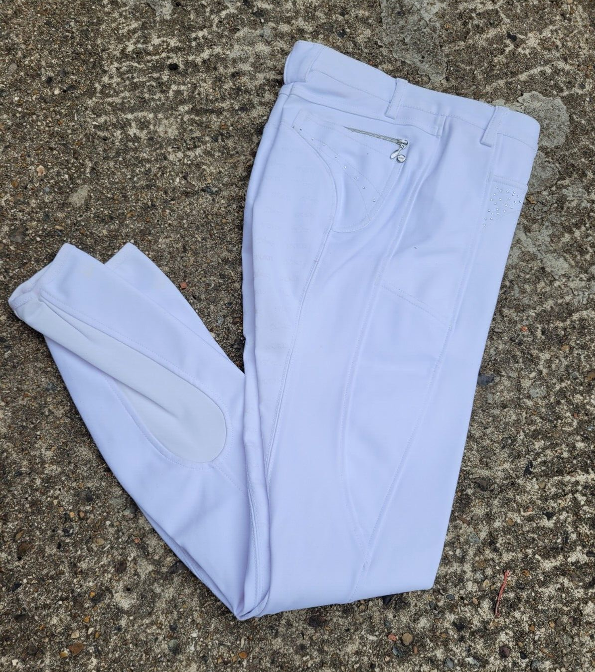 NEW Schockemohle Sports "Victory"  Style Breeches - White EU 38  UK 26R (Vict)