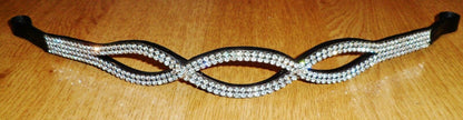 New Designer Clear Crystal Browband cob Size - 15" (Black) * Great gift idea