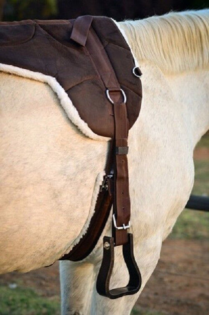 New Non slip Bottom Micro suede BAREBACK PAD + free girth and stirrups BROWN