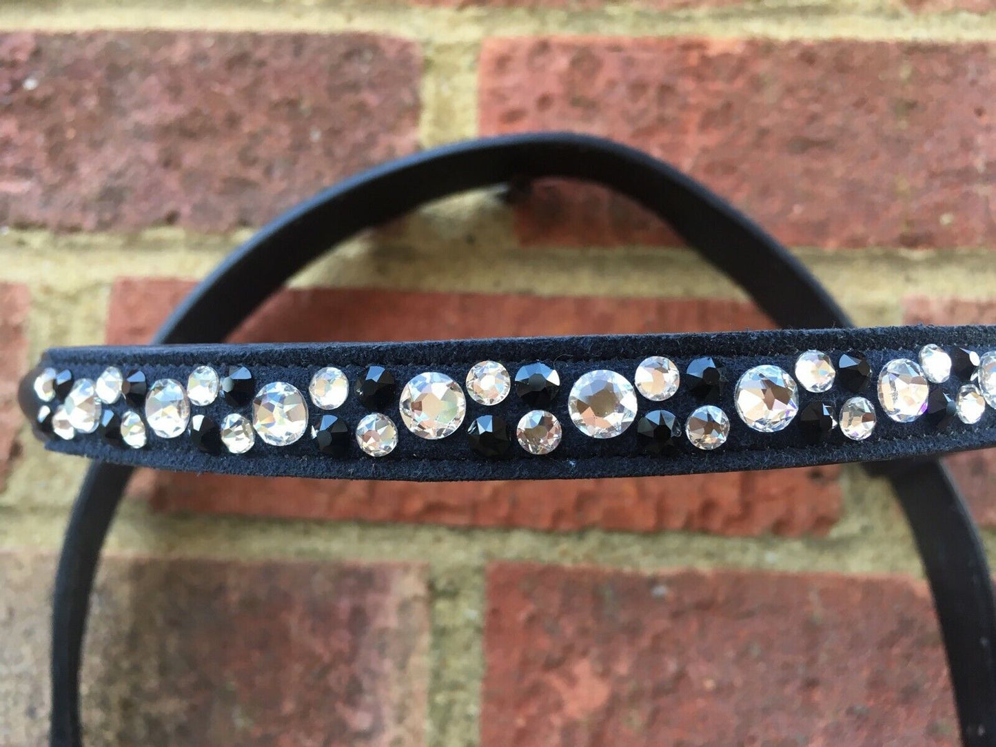 Cwell Equine New Swarowaski Hf Crystal 2 Rows Browband BLACK FULL (1046)