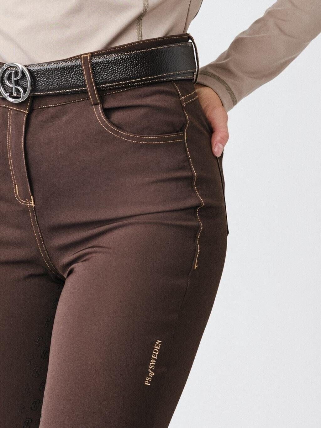 PS OF SWEDEN KHLOE FULL SEAT BREECHES,CHOCOLATE, UK 10, EU 36 (40000-847-036)