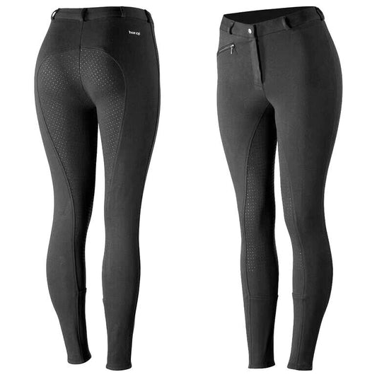 Horze Active Women's Silicone Grip Full Seat Breeches BLACK UK 8 EU 34 (36277)