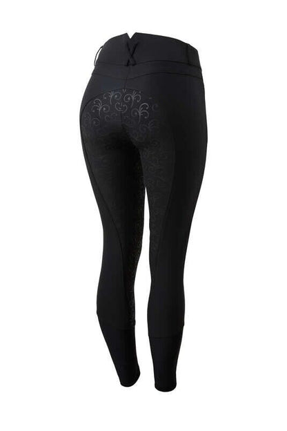 Horze Angelina  Stretch Silicone Full Seat Breeches ,BLACK ,UK 18 EU 44 (36617)