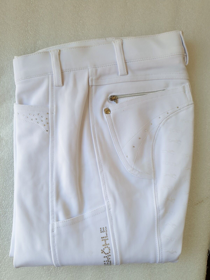 NEW Schockemohle Sports "Victory"  Style Breeches - White EU 38  UK 26R (Vict)