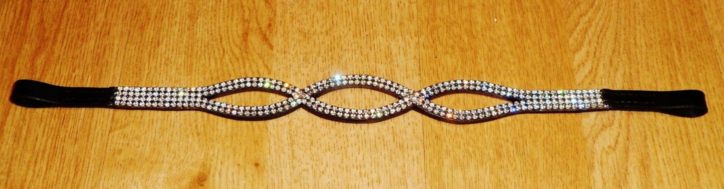 New Designer Clear Crystal Browband cob Size - 15" (Black) * Great gift idea