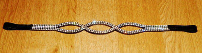 New Designer Clear Crystal Browband cob Size - 15" (Black) * Great gift idea
