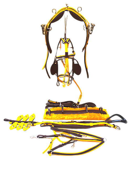 Cwell Equine Top Quality Trotting Racing Horse Harness Quick Hitch Yellow/Brown