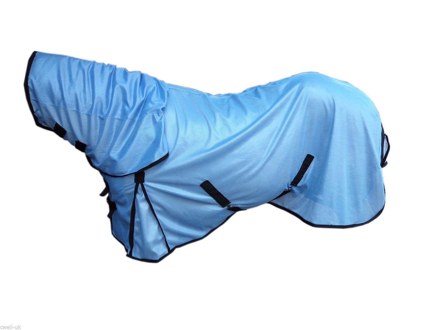 Mini Neuf / Shetland/Poney Fly Tapis Souple Maille Attachée Cou Housse Bébé Bleu