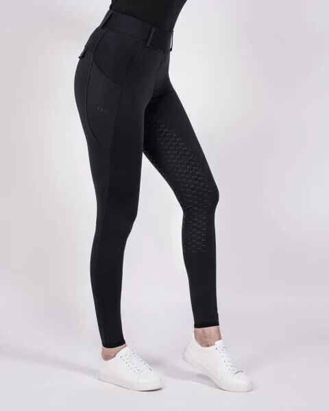 FLOUI ACTIVE LEGGINGS  FULL SEAT ,BLACK, UK 8  EU 36  (LOUI)