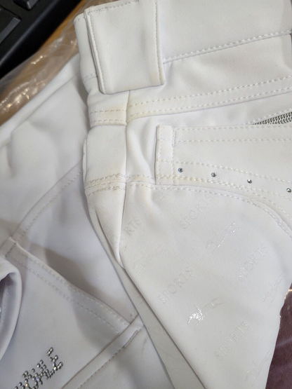 Schockemohle Sports "Victory" Style Breeches ,White EU 32  UK 20R (2171-00026)