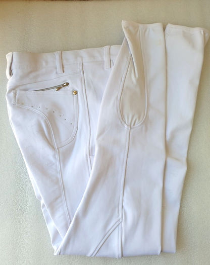 NEW Schockemohle Sports "Victory"  Style Breeches - White EU 38  UK 26R (Vict)