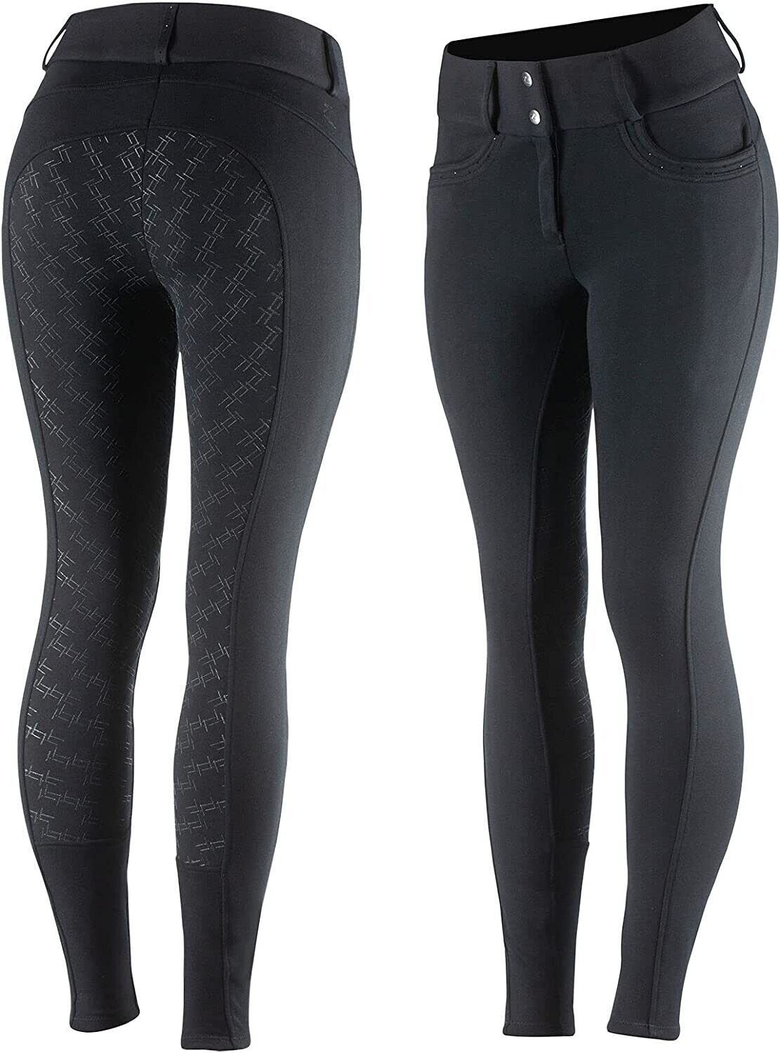 New Winter Horze  Mia Thermo Silicone Seat Breeches, BLACK UK 14 EU 40 (36053)