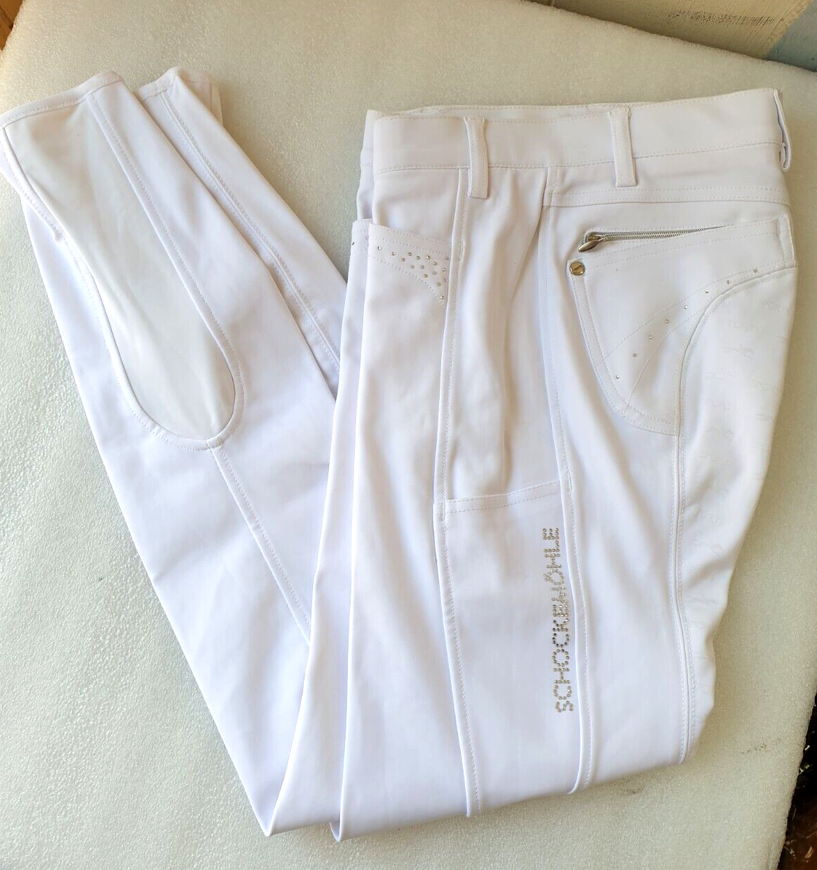 NEW Schockemohle Sports "Victory"  Style Breeches - White EU 38  UK 26R (Vict)