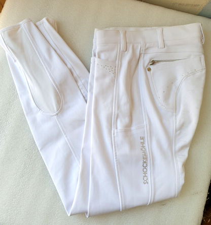 NEW Schockemohle Sports "Victory"  Style Breeches - White EU 38  UK 26R (Vict)