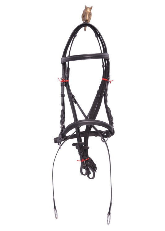 Cross over Bitless Leather bridle ( Black)