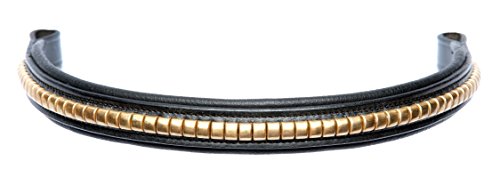 Cwell Equine Browband Brass Clincher Great Quality hand made Black/Brown