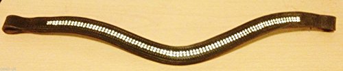 Cwell Equine Designer (U) 2 rows sparky clear Crystal Browband Black/Brown