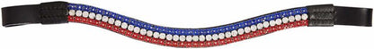 Cwell Equine Designer U Team GB 5 Rows Bling Browband F/C/P Black Leather