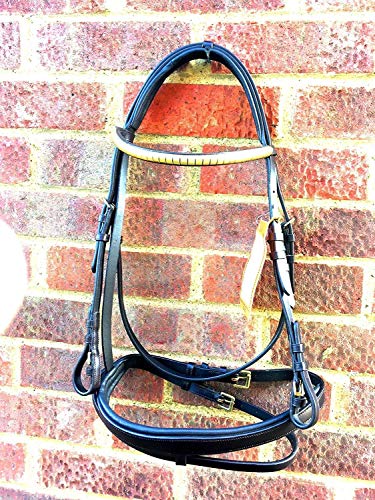 Cwell Equine New Brass Clincher Snaffle Bridle Dark Brown + Matching Reins